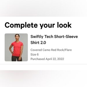 Lululemon Swiftly Tech Short-Sleeve Shirt 2.0